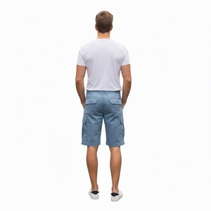 Vintage blauwe cargoshort - 100% katoen Heavy Drill - Distressed Utility Shorts - Gorpcore Aesthetic - Zomer vrijetijdskleding heren cadeau voor hem afbeelding 6