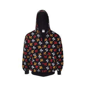 Unisex Skull Print Hoodie, Party Hoodie, 100% Cotton, Double-Layer Hood All-Over Skull Design Gothic, Rock, Metal, Punk