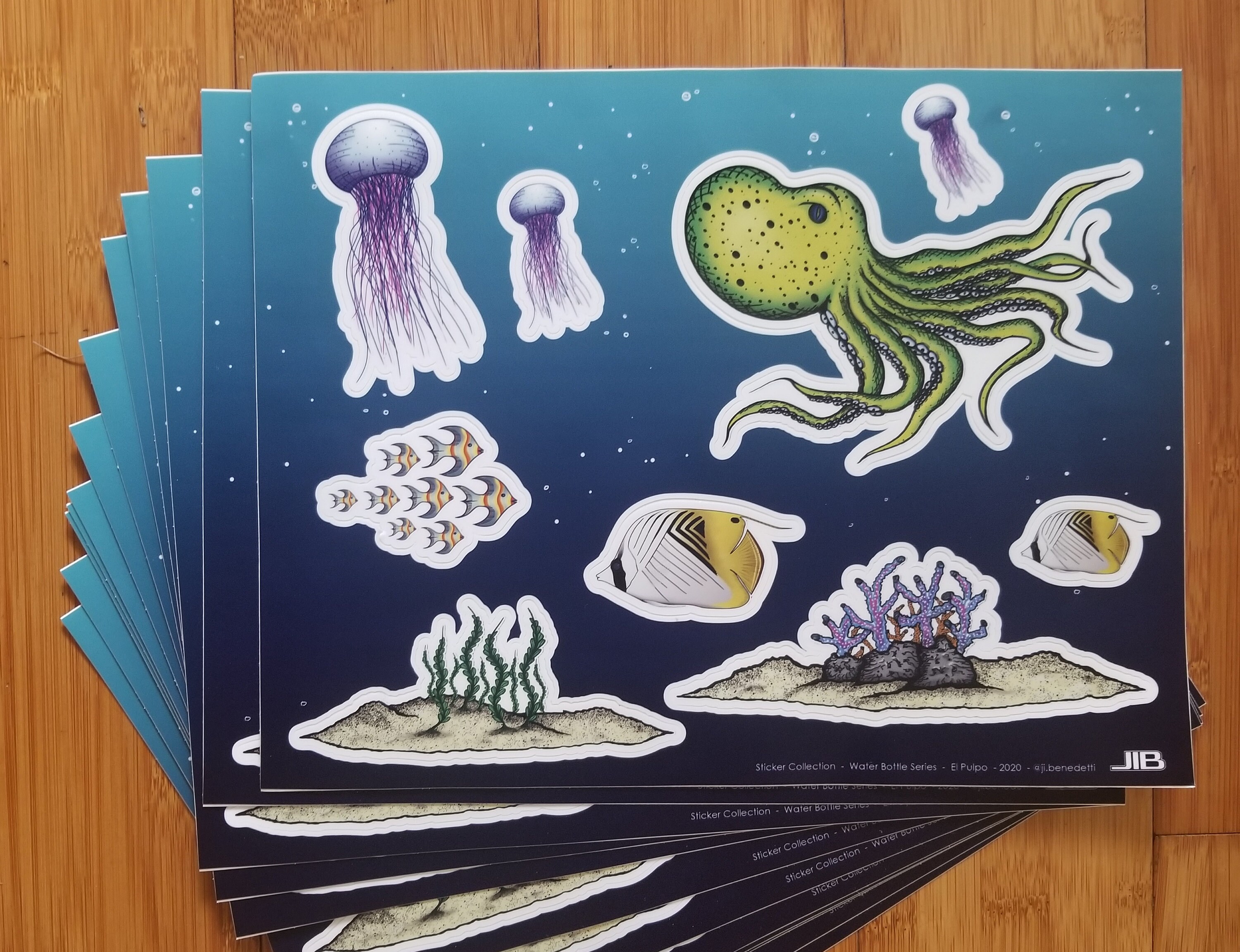 Underwater World Sticker Set Custom Vinyl sticker Water Etsy