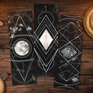 Geometric Galaxy Bookmarks, Set of 3 Printable Bookmark Quotes, Book Lover Gift, Magical Bookmarks, Instant Digital Download, Celestial