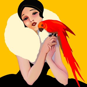 The Red Parrot - Canvas Print 16 x 24"
