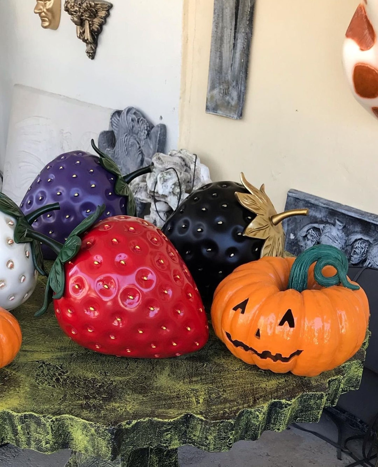 Erdbeere Obst Skulptur Sommer Küchen Deko Bauernhaus Tisch | Etsy