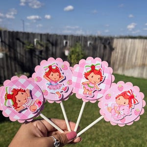 Strawberry Shortcake toppers | Strawberry Shortcake cupcake toppers | Cupcake toppers | Birthday toppers | Strawberry Shortcake birthday