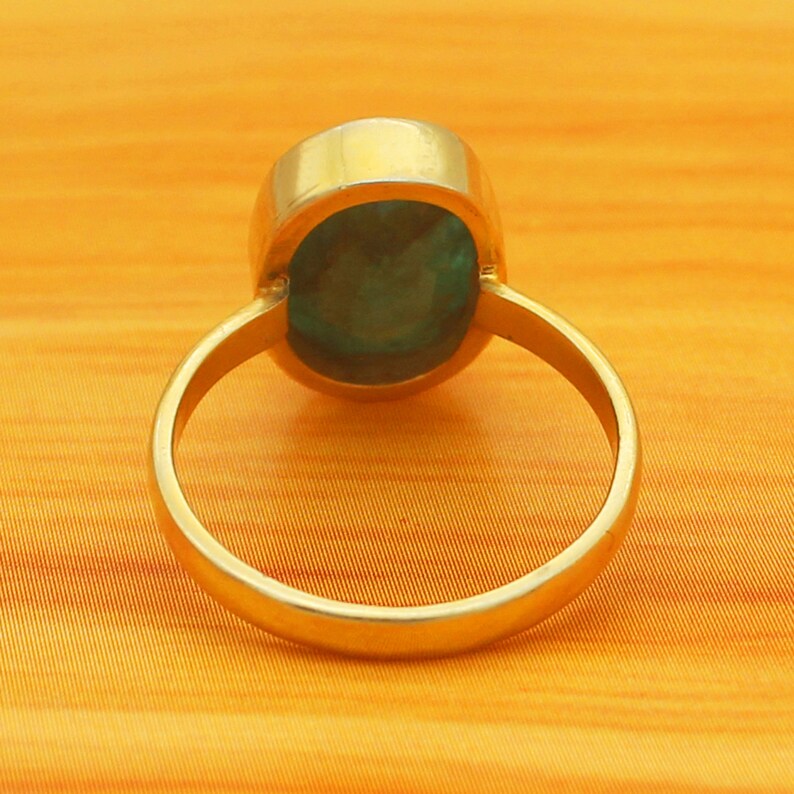 Solid Gold Jewelry Natural Emerald Gemstone Handmade Ring 9k Etsy