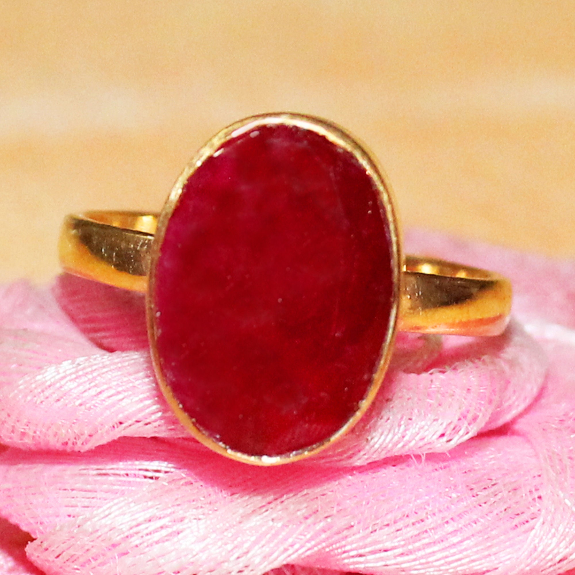 Solid Gold Jewelry Natural Ruby Ring Birthstone Jewelry 9k 14k 18k 22k