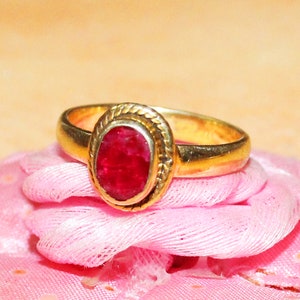 Solid Gold Schmuck Natürlichen Rubin Ring Birthstone Ring 9k 14k 18k 22k Goldring Edelstein Schmuck Geschenk für sie