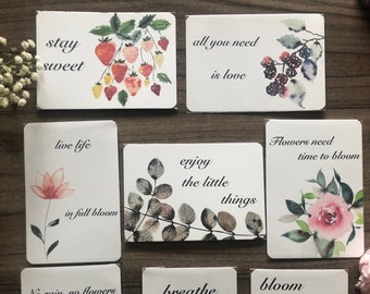 Positive message cards in watercolor