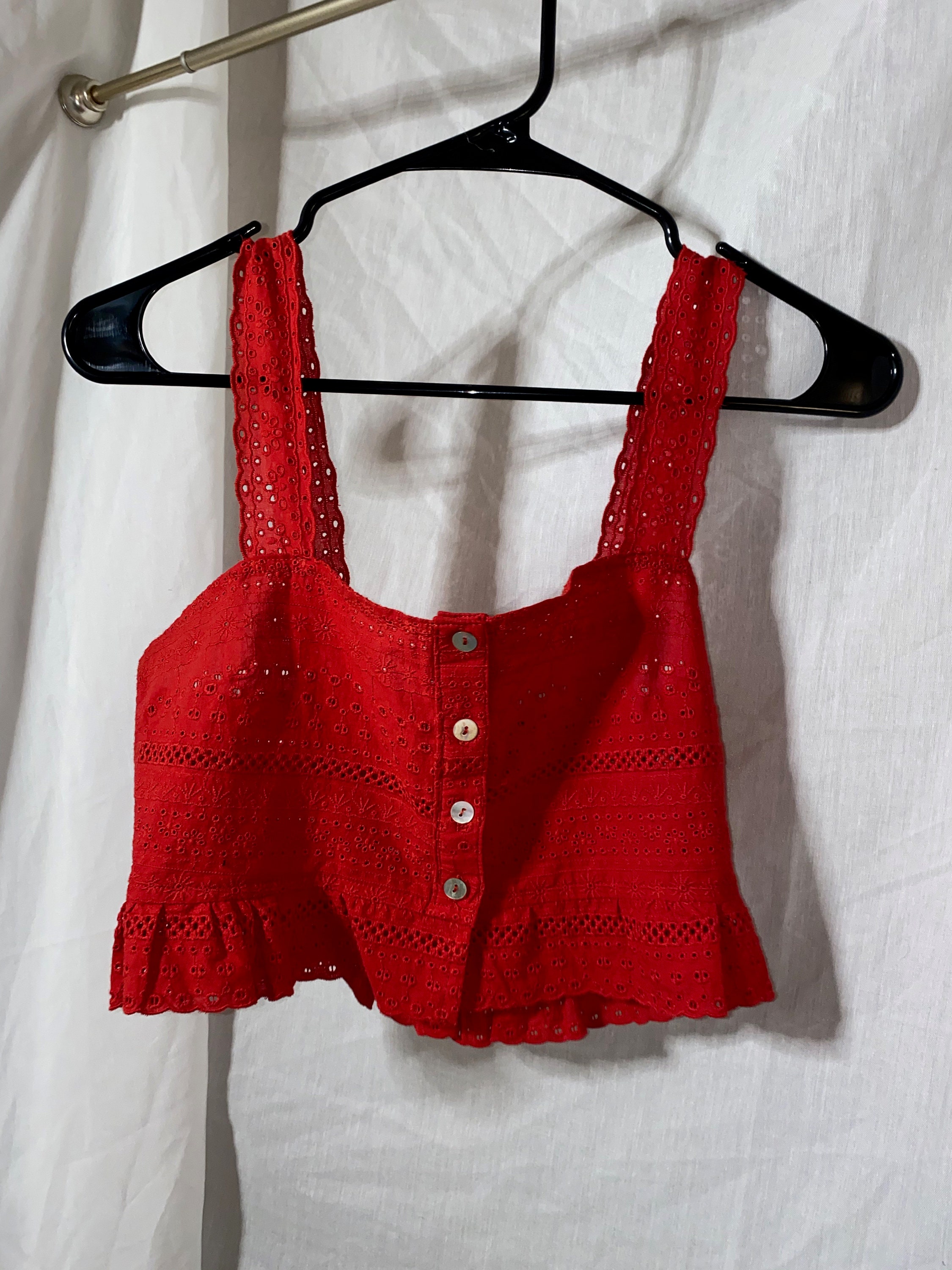 red tank top lace