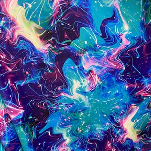 Modern abstract design print on great quality nylon spandex four-way stretch fabric sold by the yard