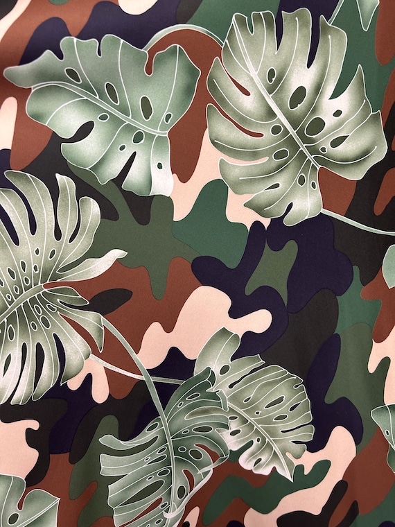 Monstera Camouflage Nylon Spandex Fabric, Four Way Stretch, Sold by the  Yard - Etsy Israel