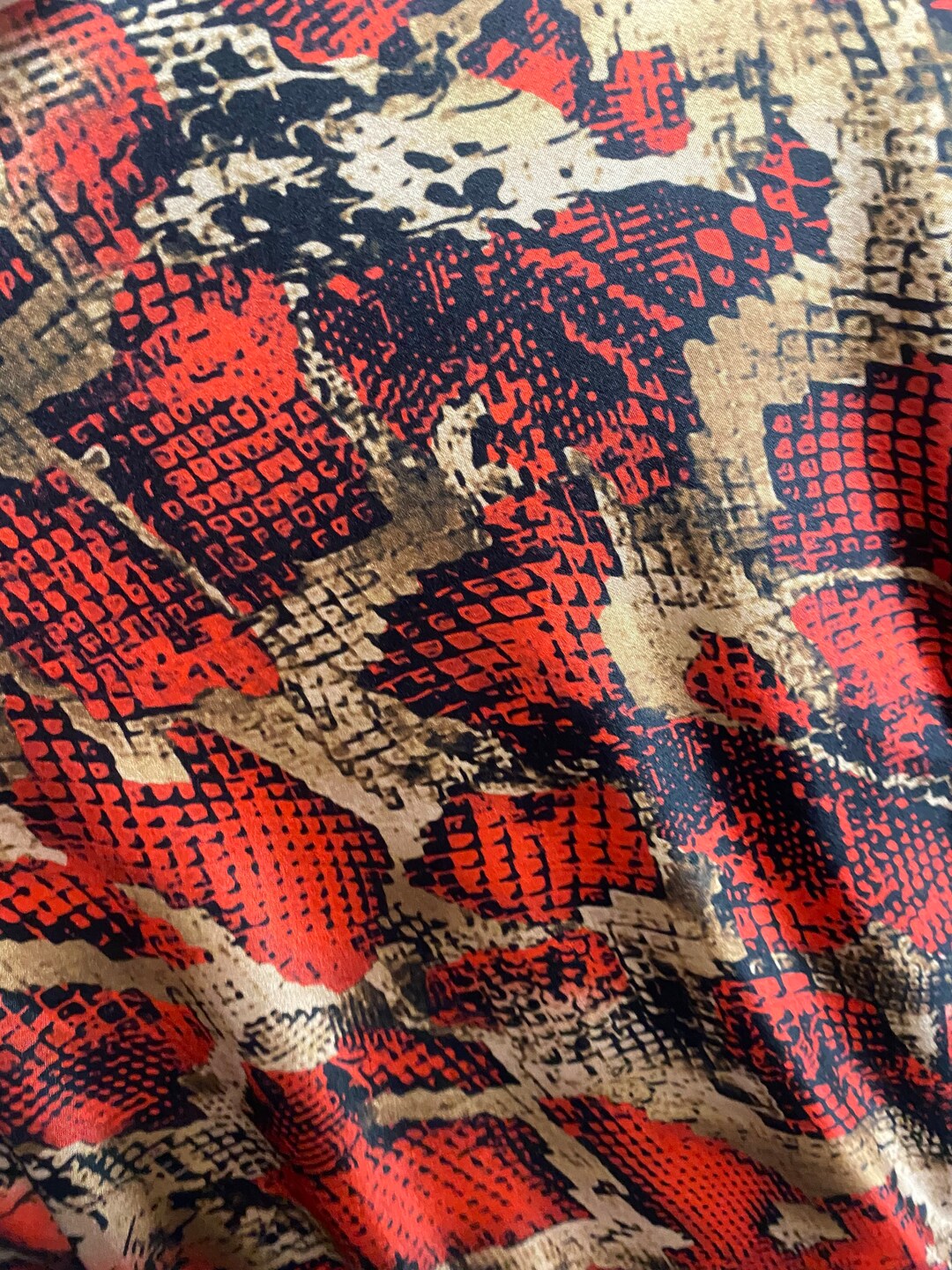 Snake Print on Nylon Spandex Four Way Stretch Fabric Sold by the Yard