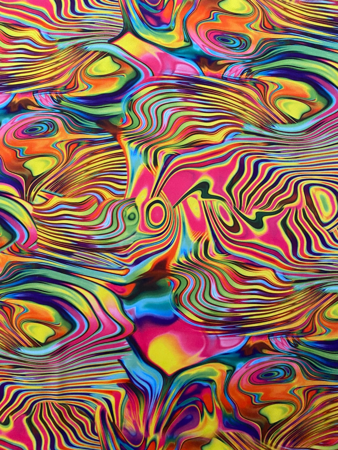 Psychedelic/abstract/tie Dye Design Print on Nylon Spandex Fabric 4way