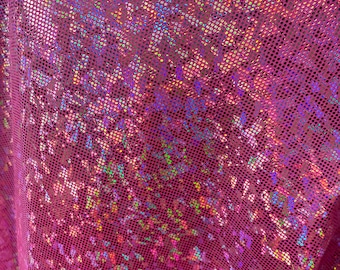 Bubble Pink Shattered Glass Metallic Nylon Spandex Fabric