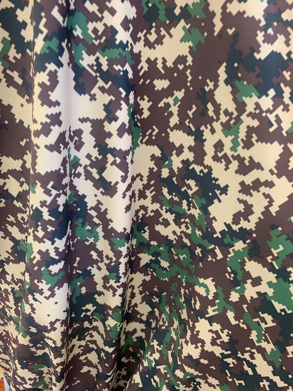 小物 camouflage pattern long stole New!! Pixelated Camouflage Print on Nylon Spandex Fabric