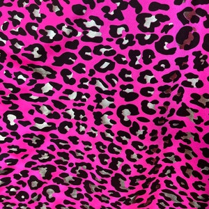 Neon pink and gold leopard/cheetah print Lycra Spandex fabric | Etsy
