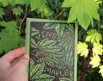 Vine Maple Linoleum Print Greeting Card