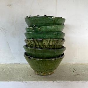 PROMOTION Set of 6 Moroccan Bowls of tamegroute green