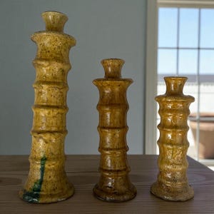 yellow Tamegroute candle holder, Handmade candle