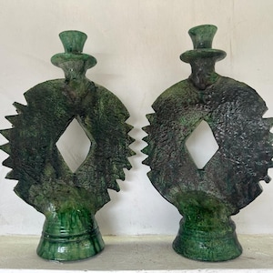 candlestick Pottery green candlestick