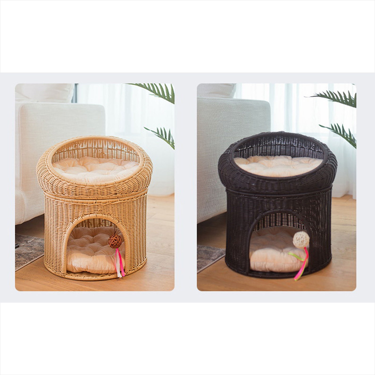 Modern Large Cat Rattan Egg Pet Bunk Bed Wicker Lounge Chair Etsy