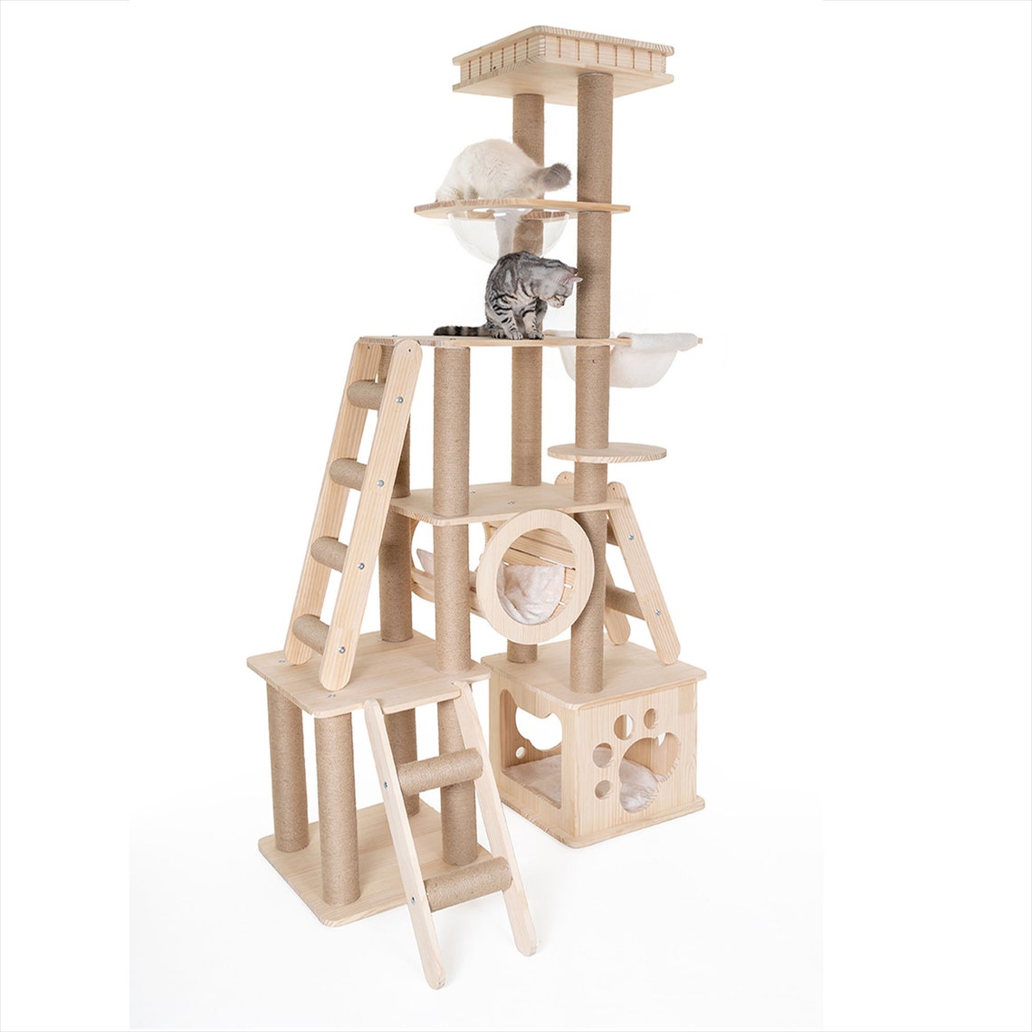Large Cat Climbing Tower with Scratching Post Sisal RopeSolid Etsy