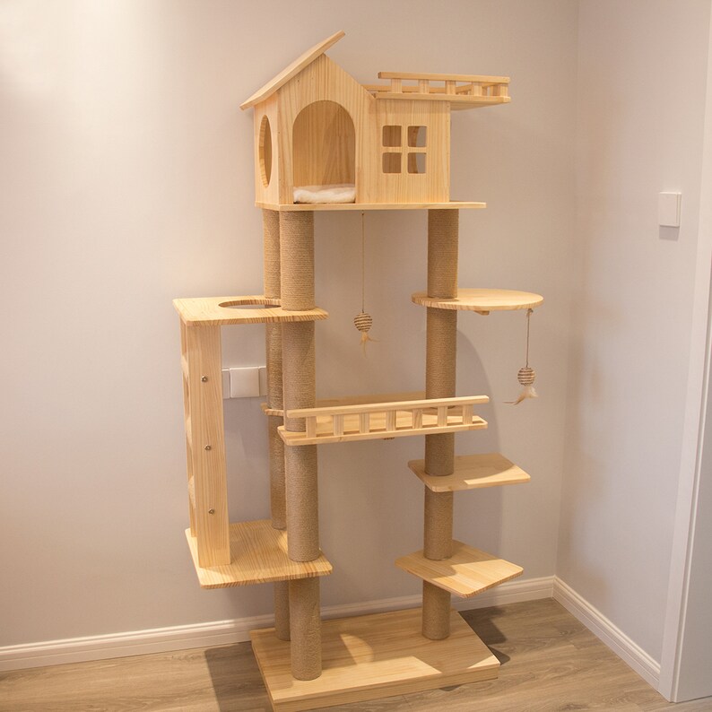 Large Cat Climbing Tower with Scratching Post Sisal RopeSolid Etsy