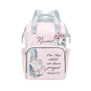 For This Child I Prayed Baby Girl, Diaper Bag Personalized gift, Diaper Bag Print Baby Shower Gift Mommy Daddy