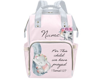 For This Child I Prayed Baby Girl, Diaper Bag Personalized gift, Diaper Bag Print Baby Shower Gift Mommy Daddy