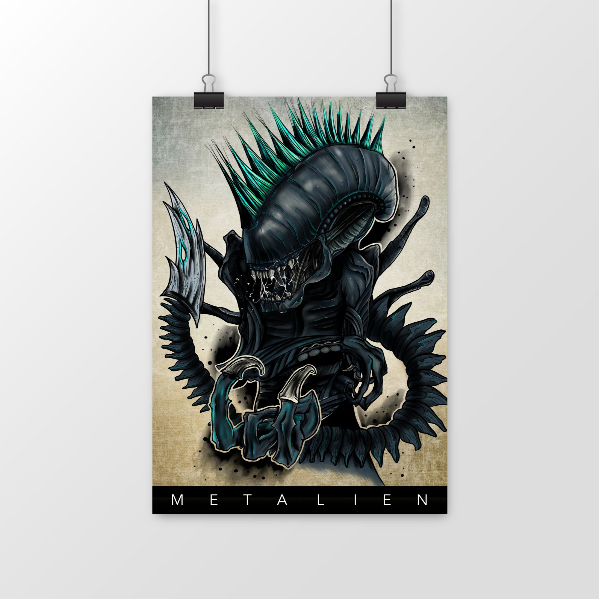 Poster Print 250G Alien Xenomorphe Décoration Murale Science Fiction