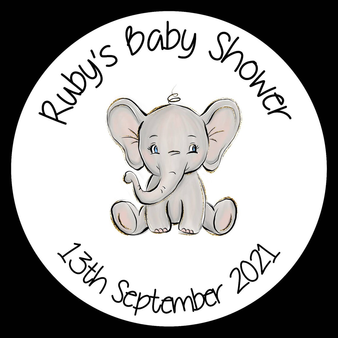 Baby shower stickers personalised favours various colours Etsy
