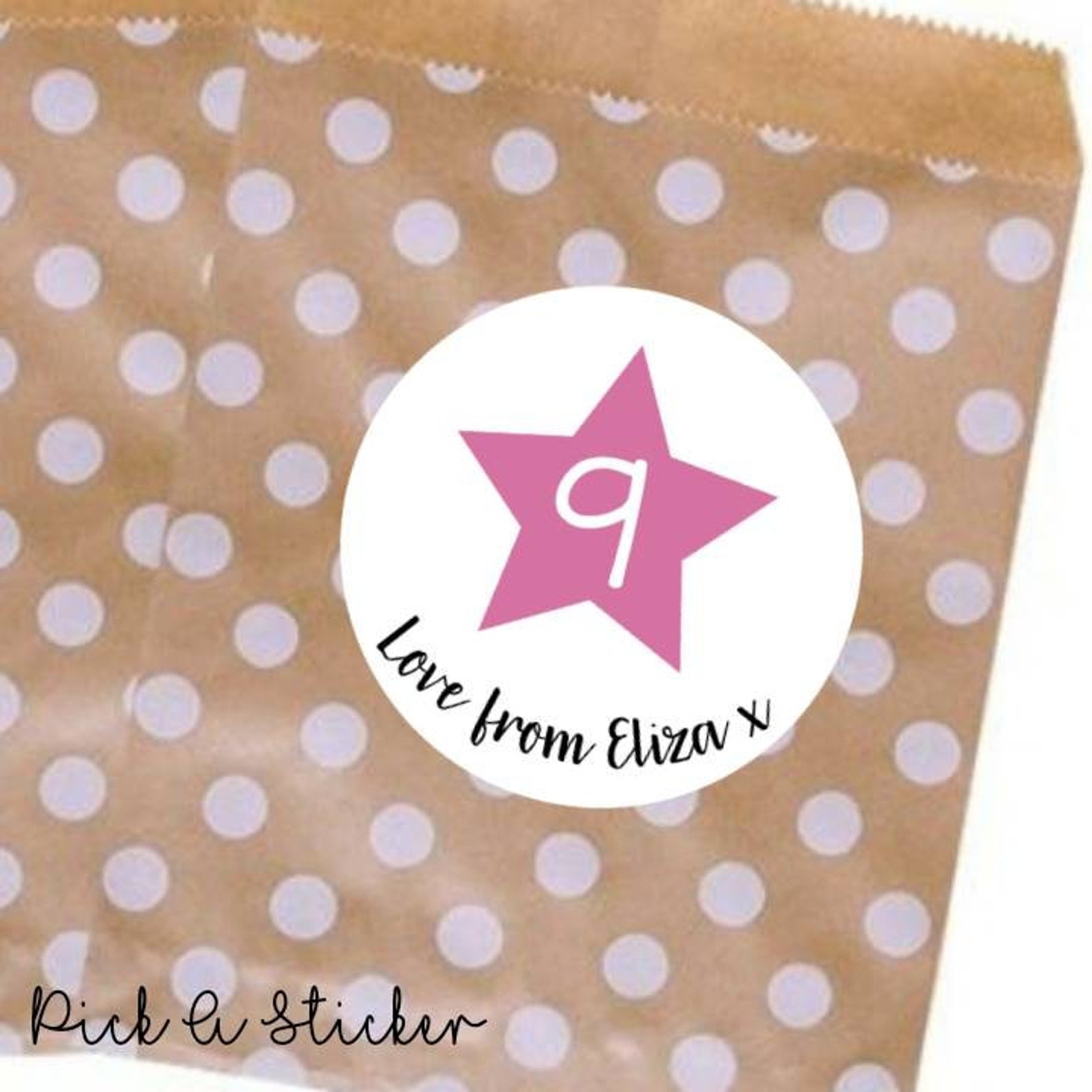 Happy birthday stickers sweet bags party bags love from Etsy