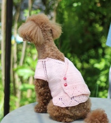 Skipping Girl Green Bag Pink Poodle Dog Knit Crochet 90s Y2K