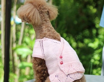 Baby Pink Buttoned Sweater/dog sweater/sweater pattern/sweater patterns/knitting pattern/knitting patterns/dog knit/dog knits/pat sweaters