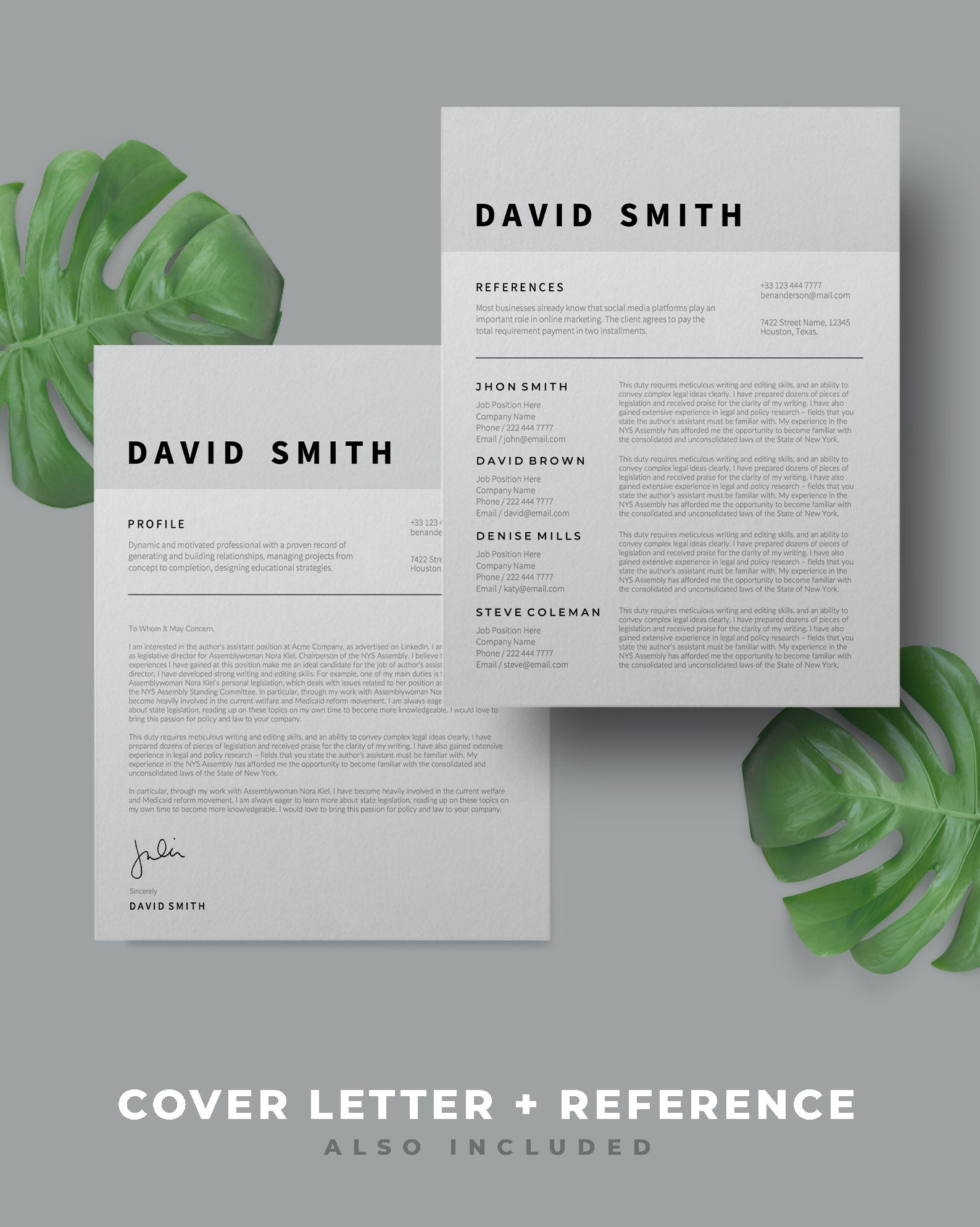 Executive Resume Template CV Template Minimalist - Etsy Hong Kong