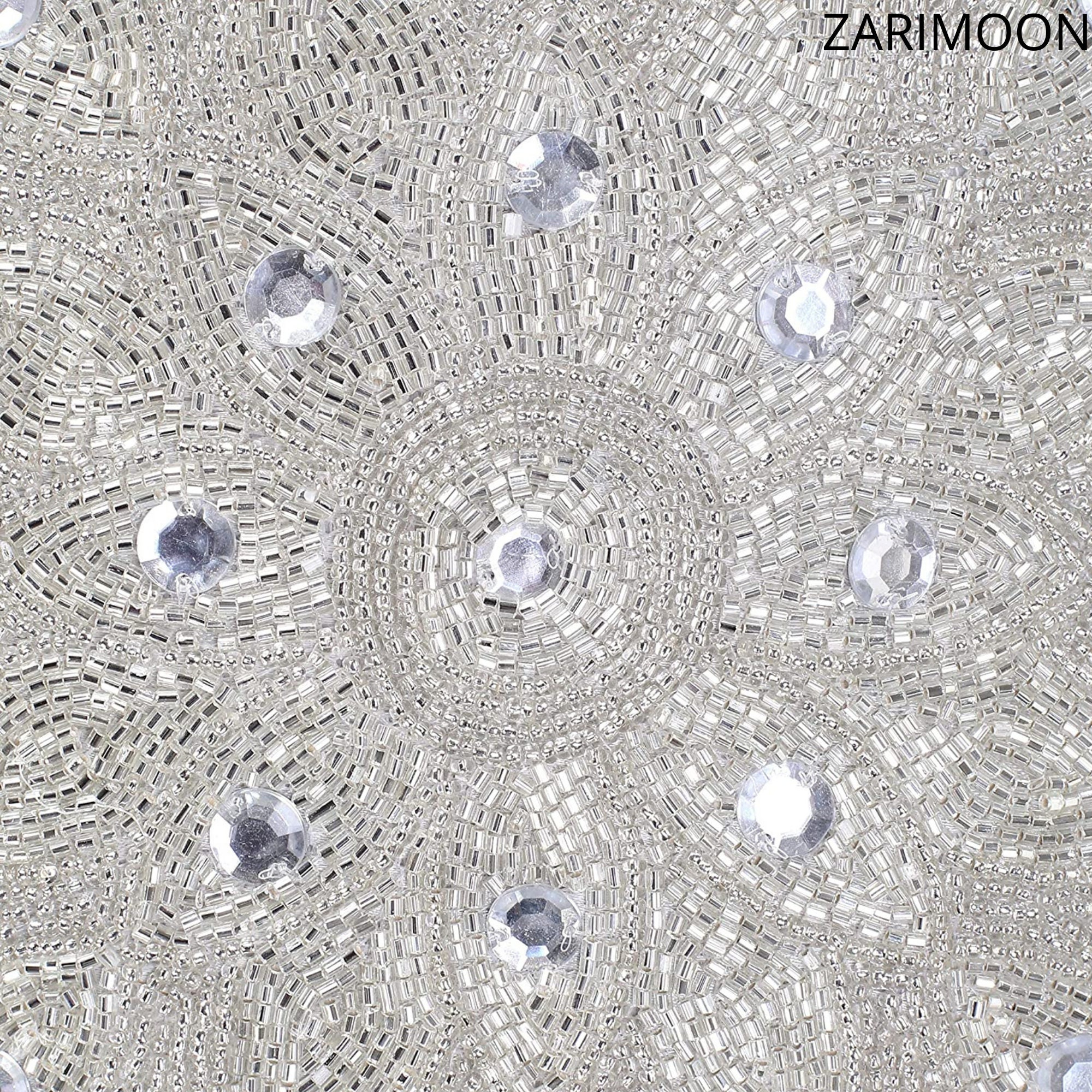 White Silver Beaded Throw Pillow Cover Luxury Contemporary Etsy