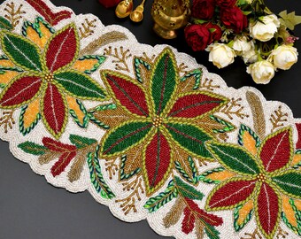 ALL SIZES Handmade table runner, luxury beaded runner, centerpiece multicolorhalloween runner Gift