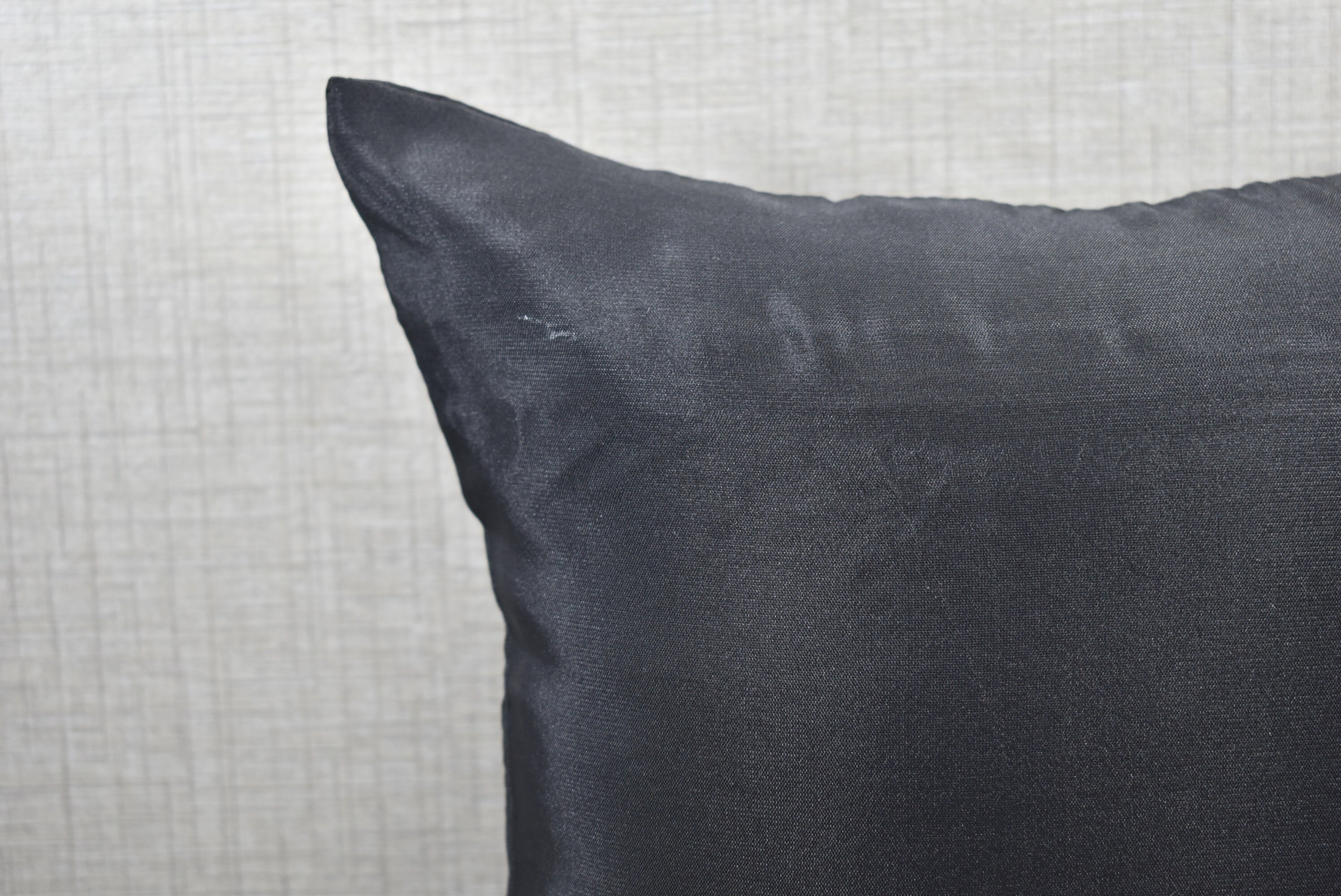 2 Black Pillow Covers and Black Euro Sham Covers Black Pillow Etsy