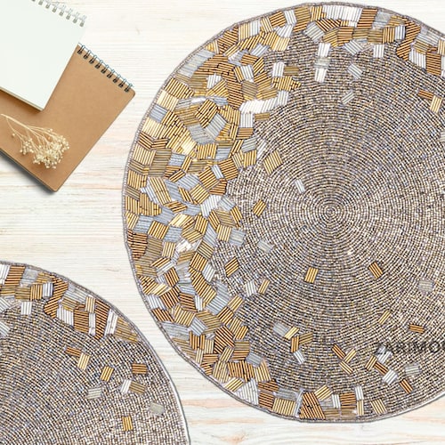 Luxury Handmade Bead Placemat Table Decoration Beaded Etsy