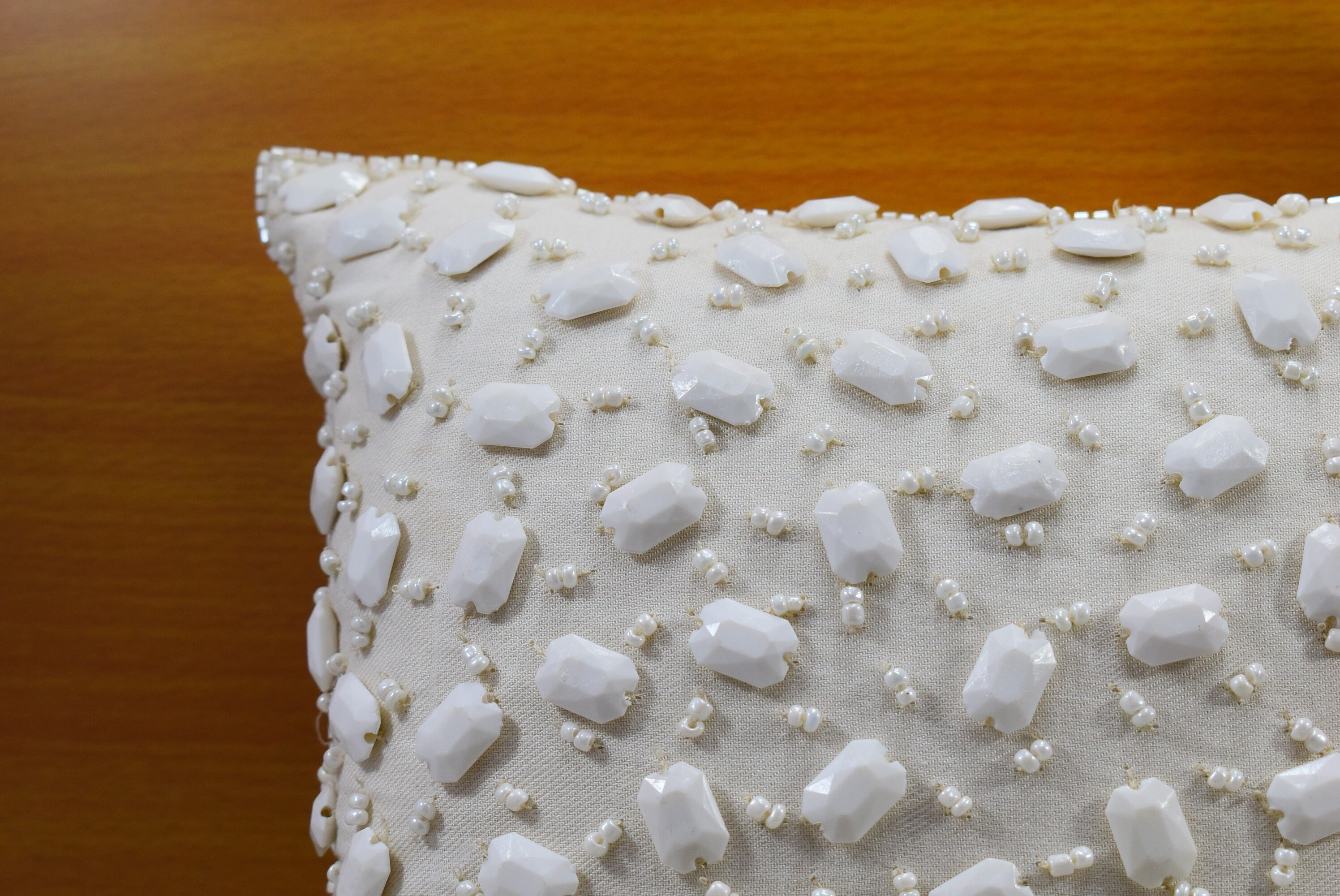 White Crystal Throw Pillow Cover Luxury Contemporary Modern Etsy