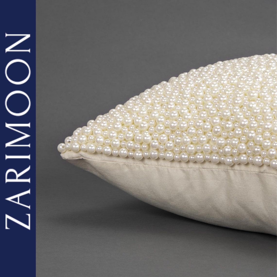 Handmade Pearl Beaded Pillow Cover Etsy