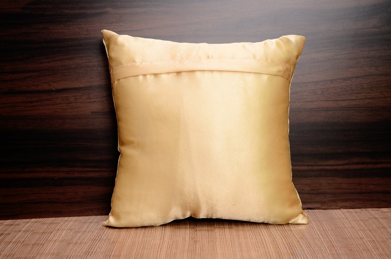 Gold Beaded Throw Cushion Cover Luxury Contemporary Modern Toss Pillow Hand Embroidered Embellished Custom Accent Personalised