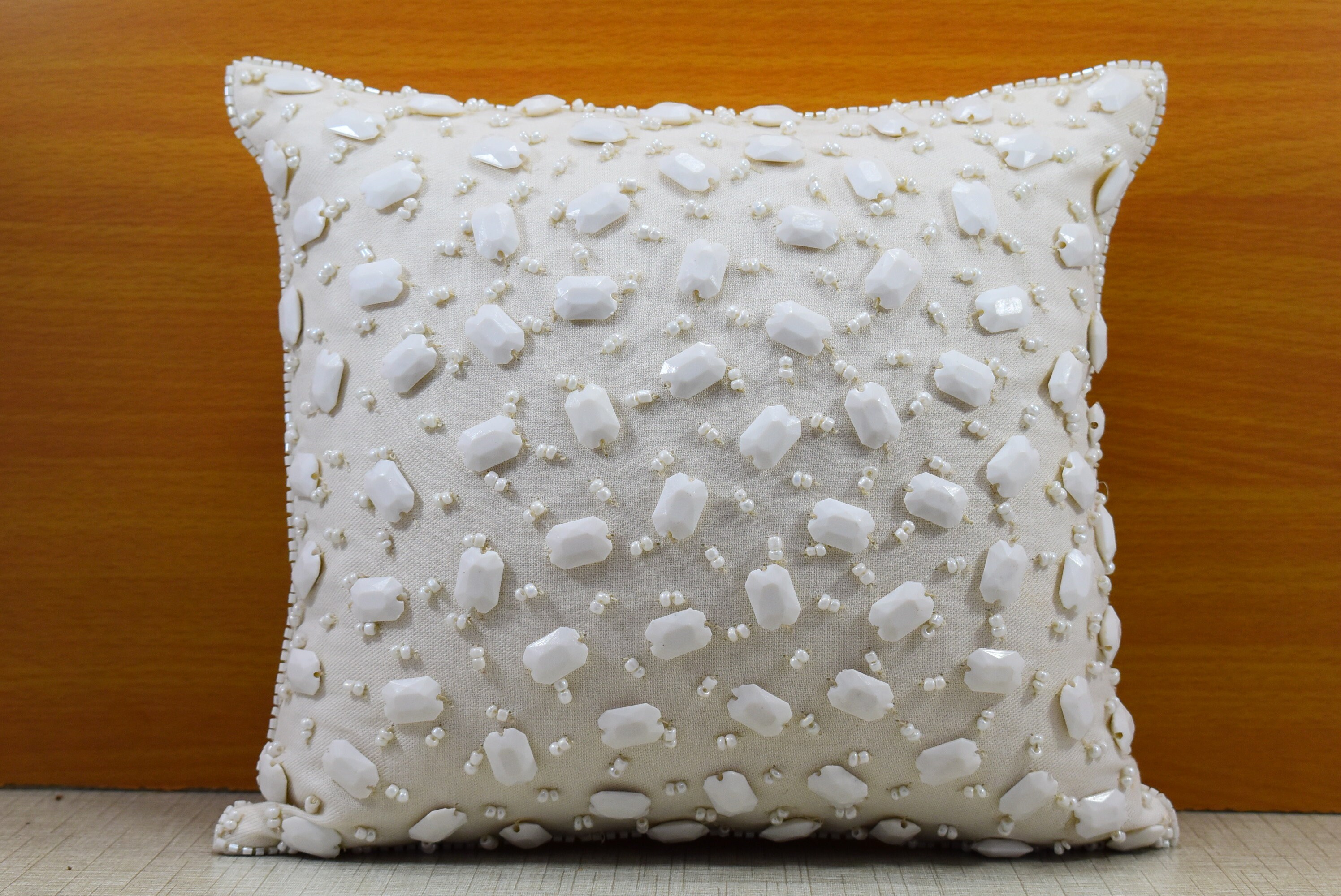 White Crystal Throw Pillow Cover Luxury Contemporary Modern Etsy