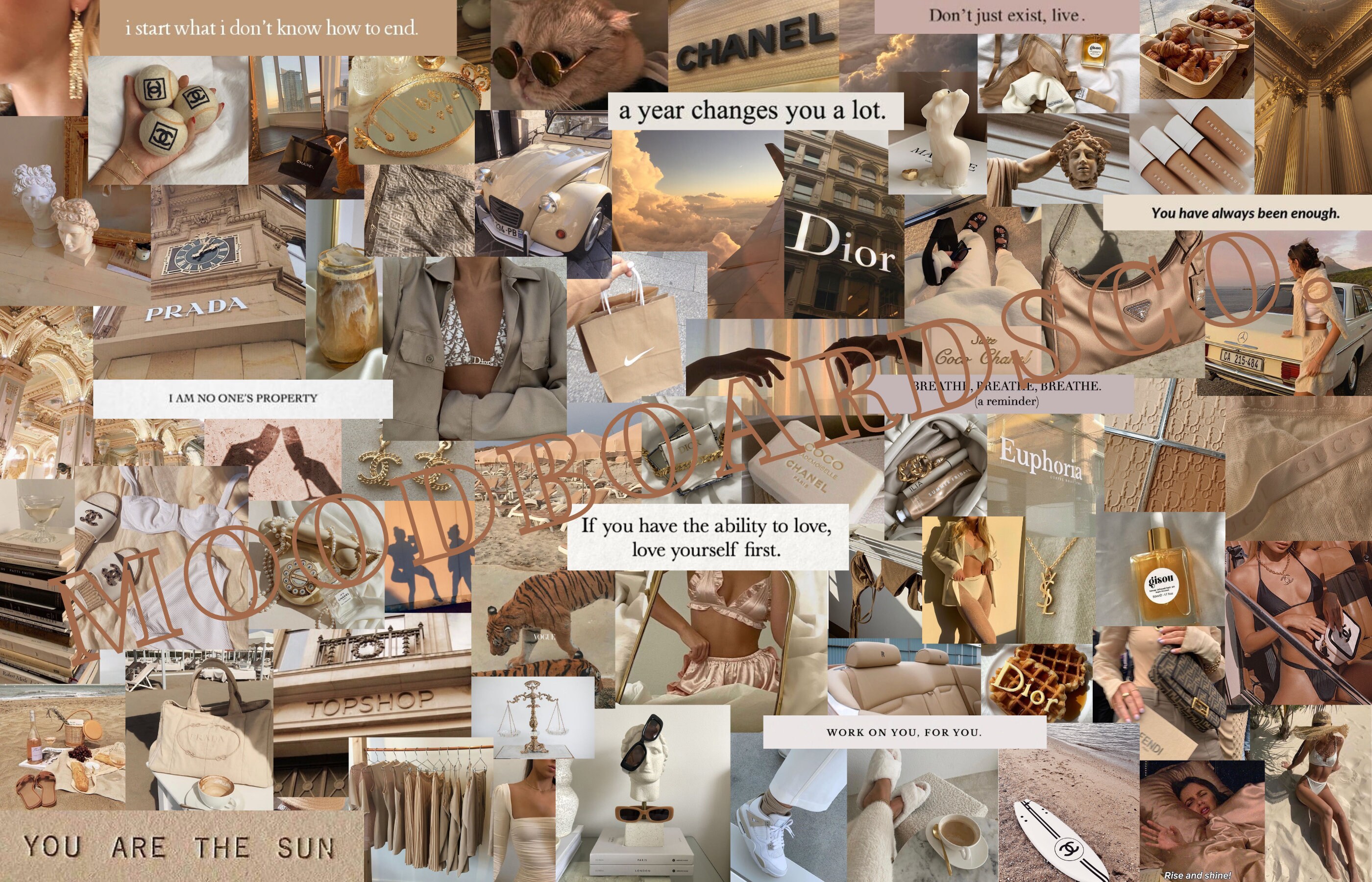 Beige Nude Vision Board Etsy