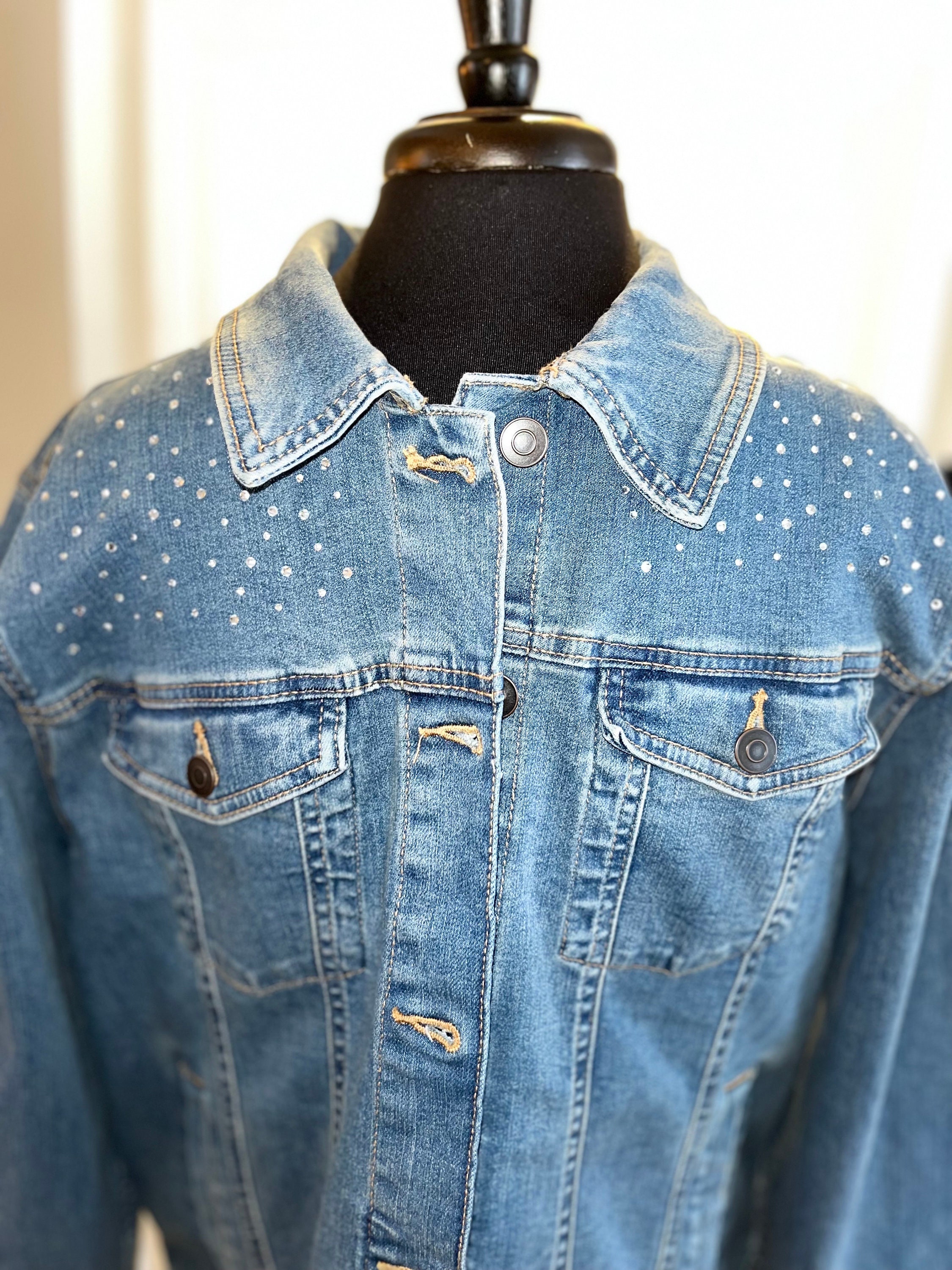 Custom Personalized Name Rhinestone Jean Jackets ( Denim & Rhinestones ...
