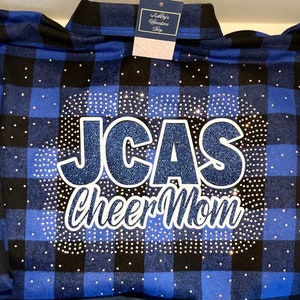 Personalized FLANNEL-  Rhinestone Starburst  Cheer, Baseball, Football, Gymnastics, Bridal, Bling- Custom to Any Sports Team Or Saying