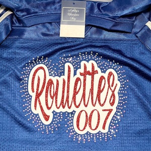 Personalized Jersey-  Rhinestones and Glitter - Cheer , Baseball, Football, Soccer Custome Jerseys, Team Player Name Number