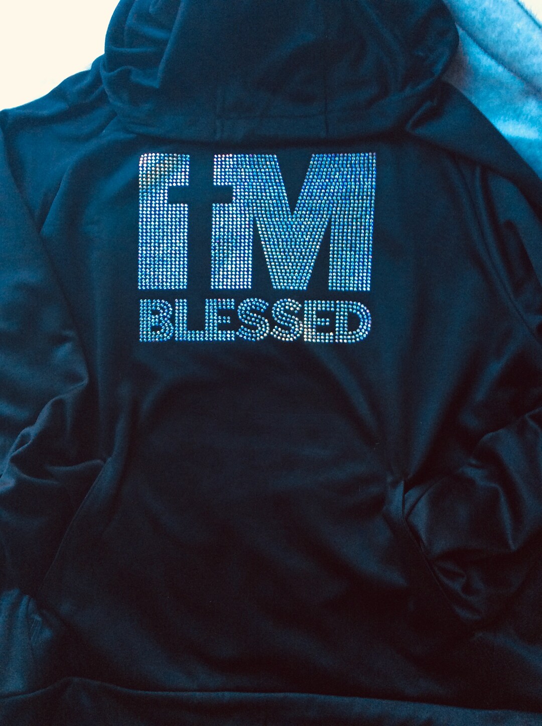 I M BLESSED RHINESTONE HOODIE Etsy