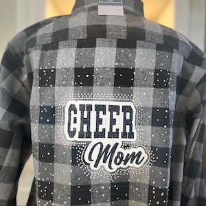 Personalized FLANNEL-  Rhinestone Starburst  Cheer, Baseball, Football, Gymnastics, Bridal, Bling- Custom to Any Sports Team Or Saying