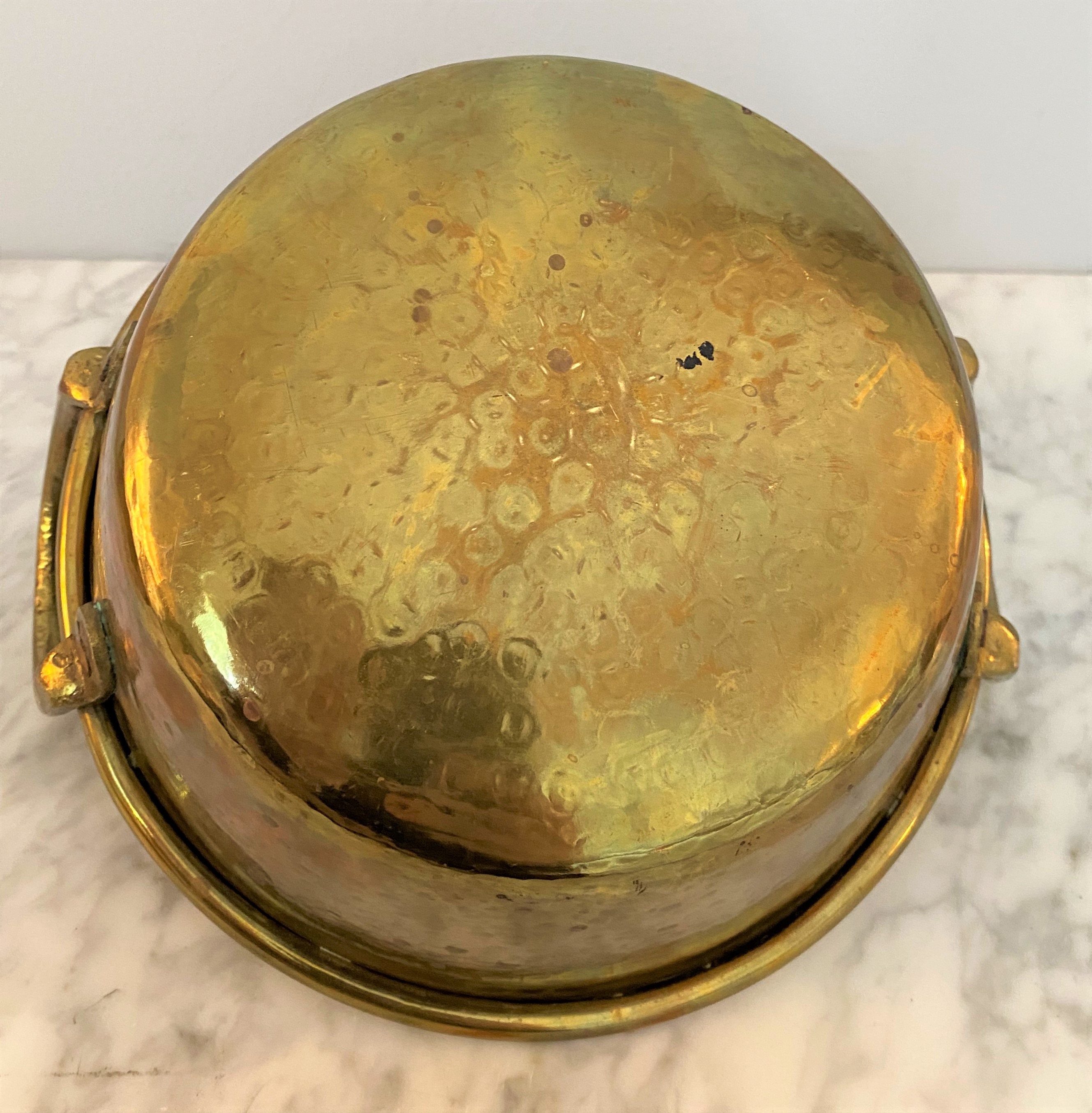 Hammered Brass Bowl with Handles Etsy