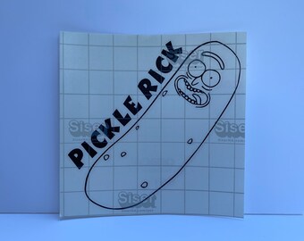Giant Pickle Rick 25.6cm x 9cm- Waterproof Vinyl Glossy Sticker Sticker Bombs and More! Lockers Desks Perfect For Laptops